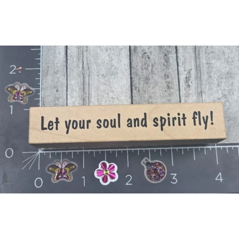 Stampa Rosa Let Your Soul And Spirit Fly! 11-1999 Rubber Stamp Wood #L36